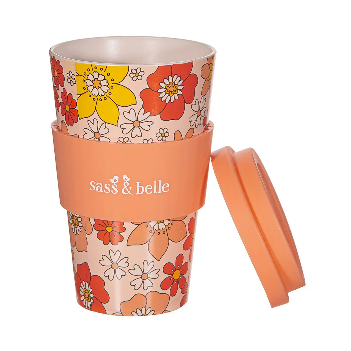Sass and Belle 70's Floral Travel Coffee Cup - Image 3