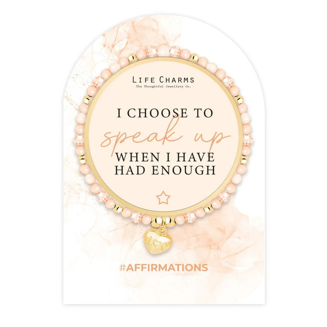 Life Charms Speak Up Affirmation Bracelet β Gold Jewellery