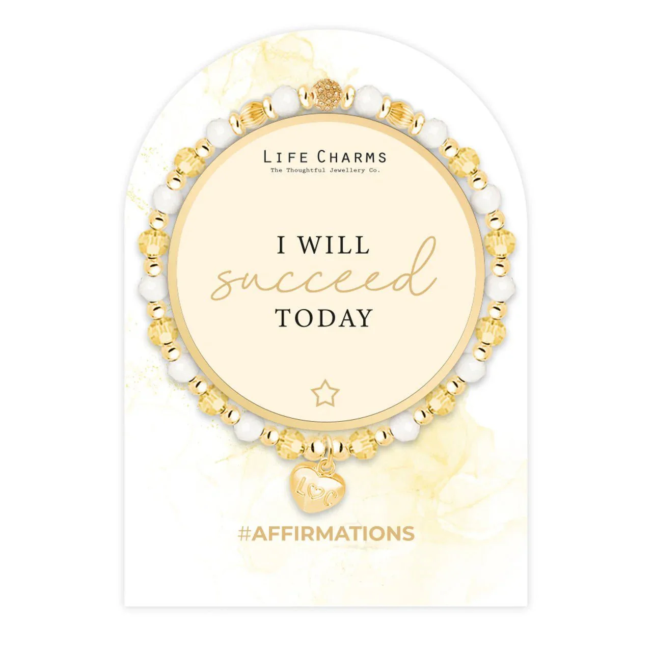 Life Charms Affirmation Bracelet β I Will Succeed Today