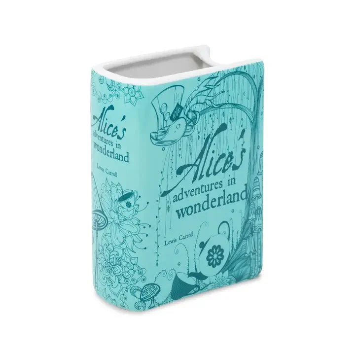 Alice in Wonderland Ceramic Book Vase – Blue Edition