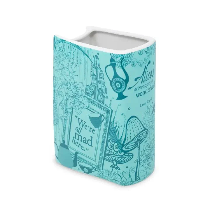 Alice in Wonderland Ceramic Book Vase – Blue Edition - Image 2