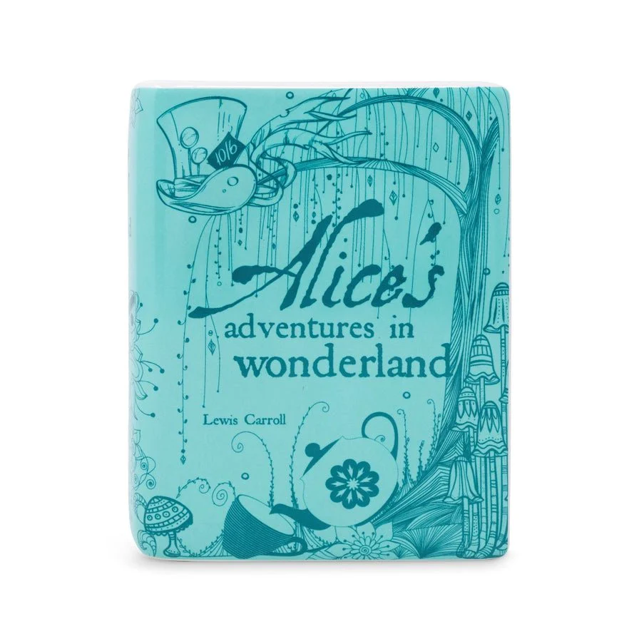 Alice in Wonderland Ceramic Book Vase – Blue Edition - Image 3