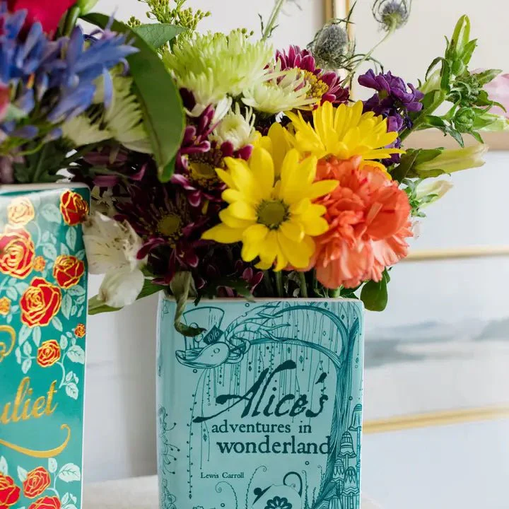 Alice in Wonderland Ceramic Book Vase – Blue Edition - Image 8