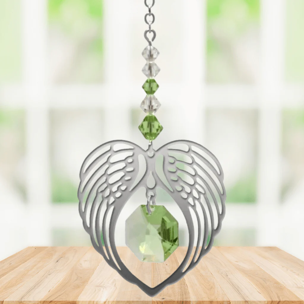 Wild Things Peridot Angel Wing Heart ā August Birthstone Gift - Image 2