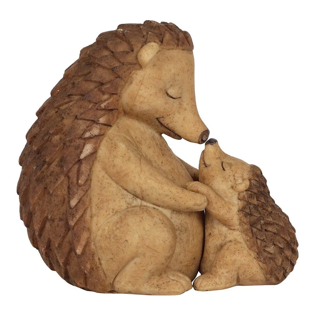 Animal Ornament - Happy Hoglet Mother And Baby Hedgehog