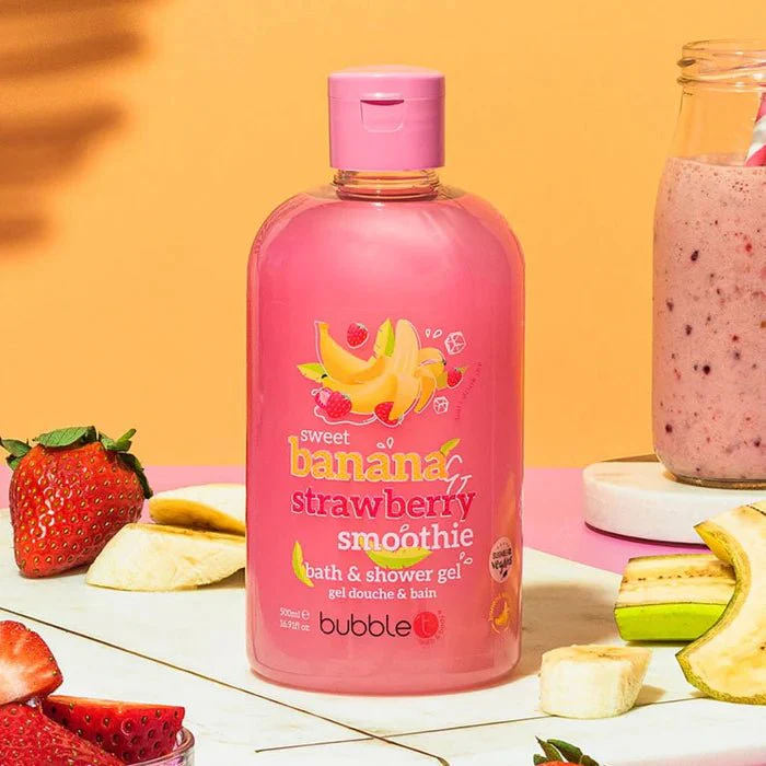 Bubble T Banana & Strawberry Smoothie Body Wash (500ml) - Image 2