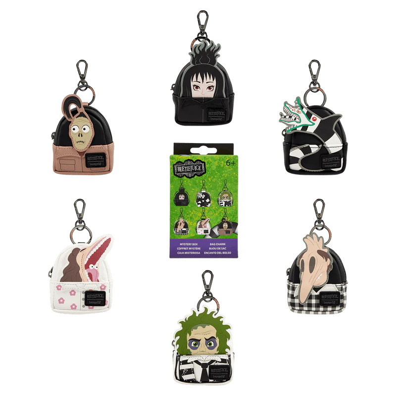 Loungefly Beetlejuice Exclusive Cosplay Mystery Mini Backpack Keychain Charm