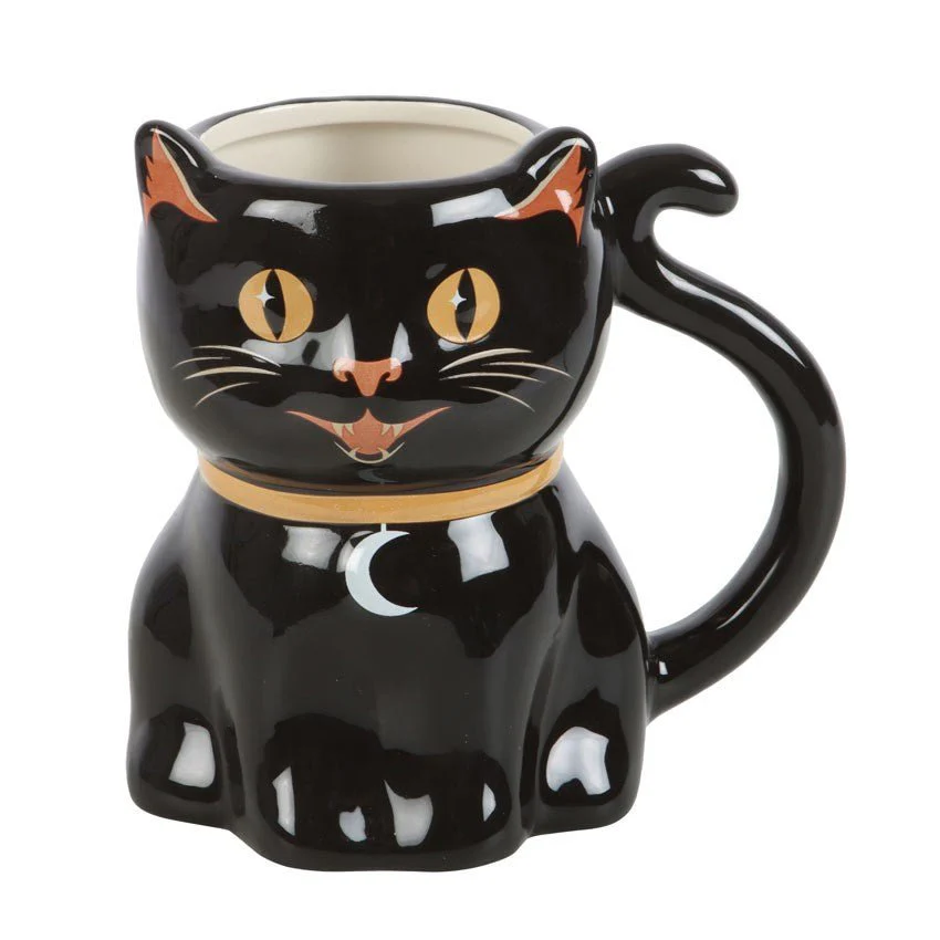 Black Cat Shaped Ceramic Mug