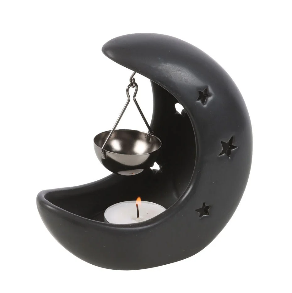 Black Crescent Moon Oil Burner - Image 2