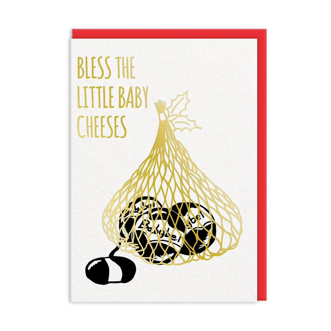 Bless the Baby Cheeses Christmas Card