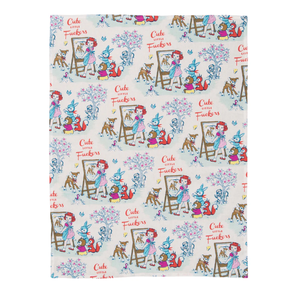 Blue Q - Cute Little Fuckers Tea Towel - Image 2