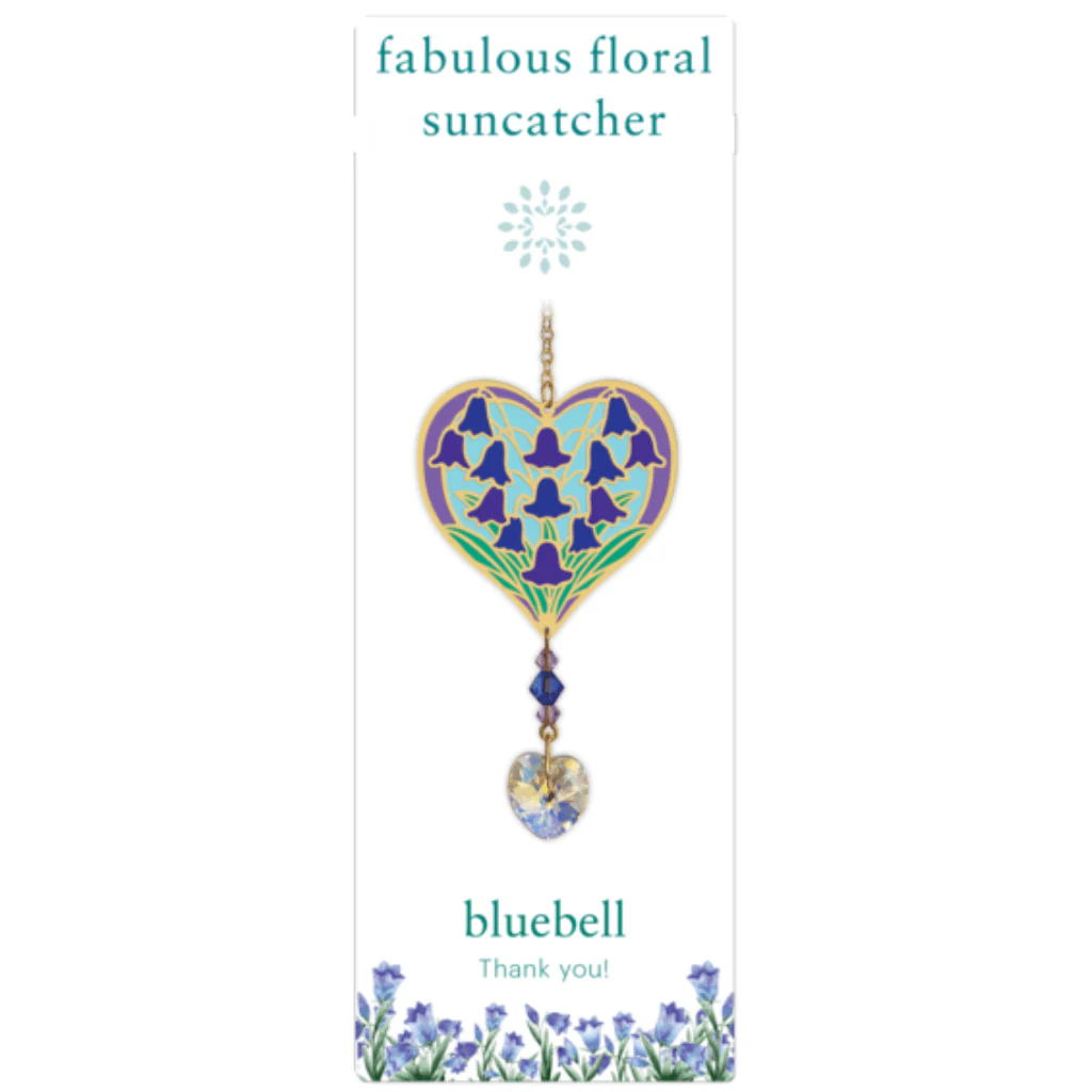 Bluebell Heart Crystal Suncatcher β Fabulous Florals