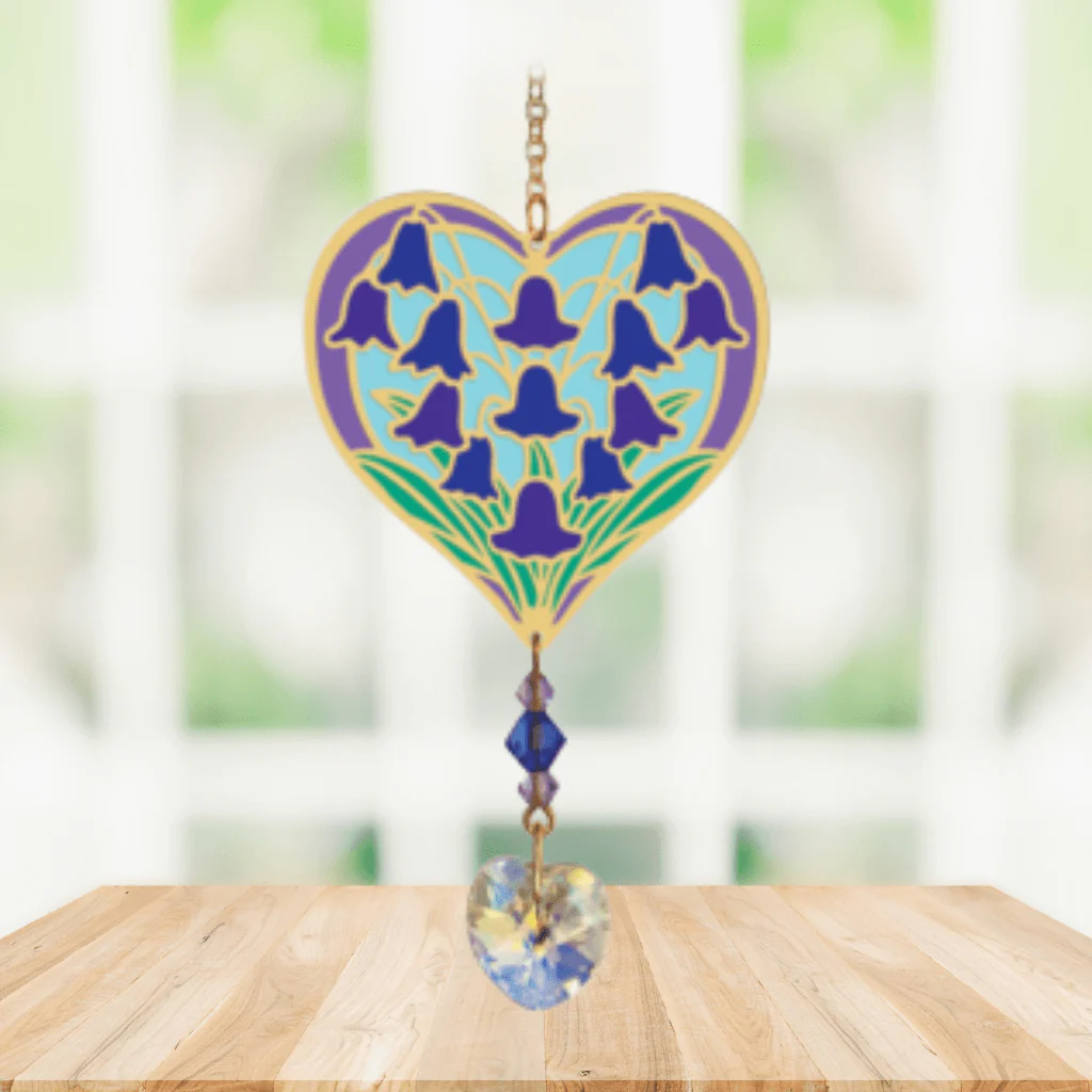 Bluebell Heart Crystal Suncatcher β Fabulous Florals - Image 2