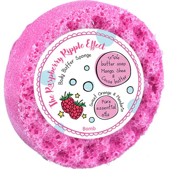Raspberry Ripple Body Buffer – Soap Inside Loofah Sponge