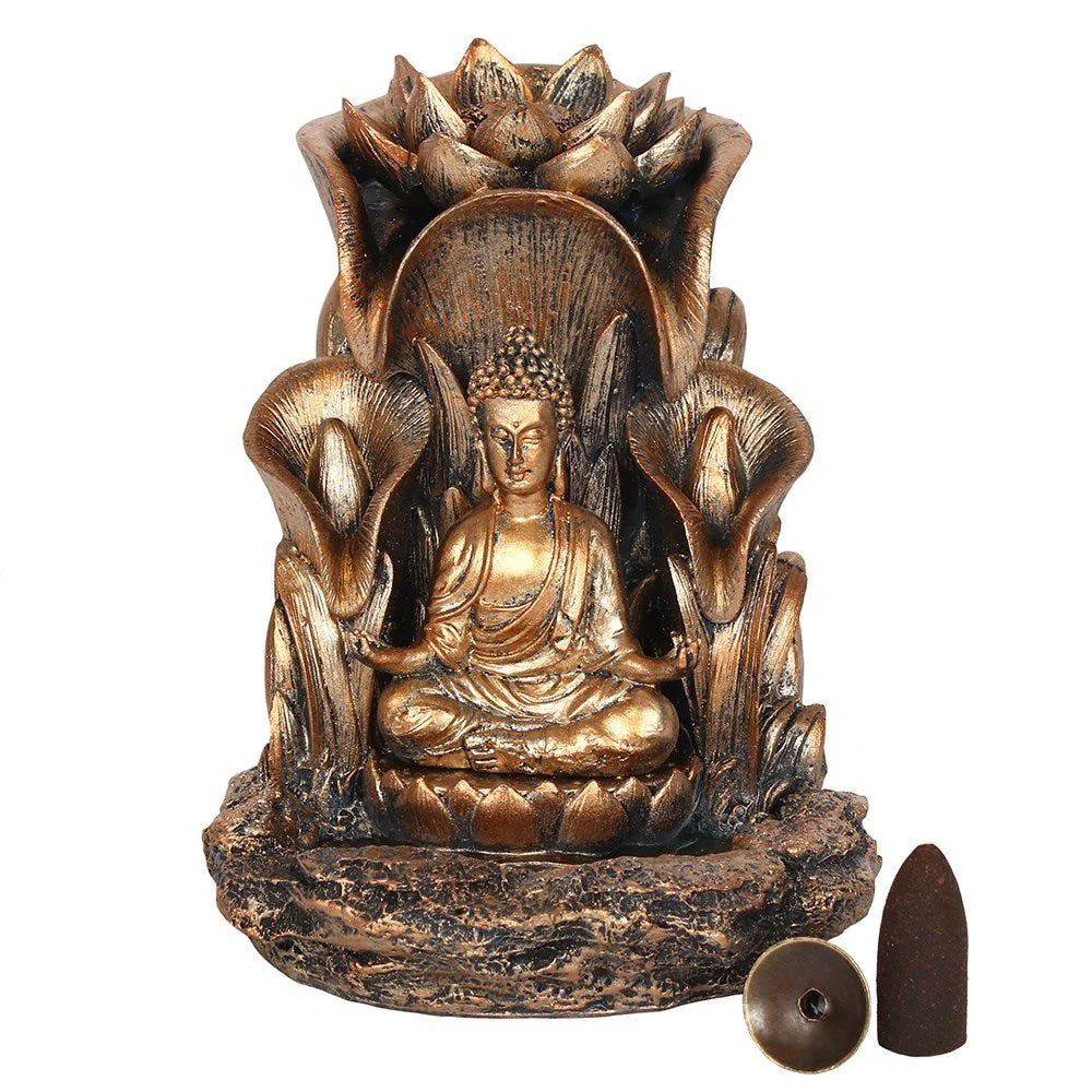 Bronze Buddha Backflow Incense Burner - Image 2
