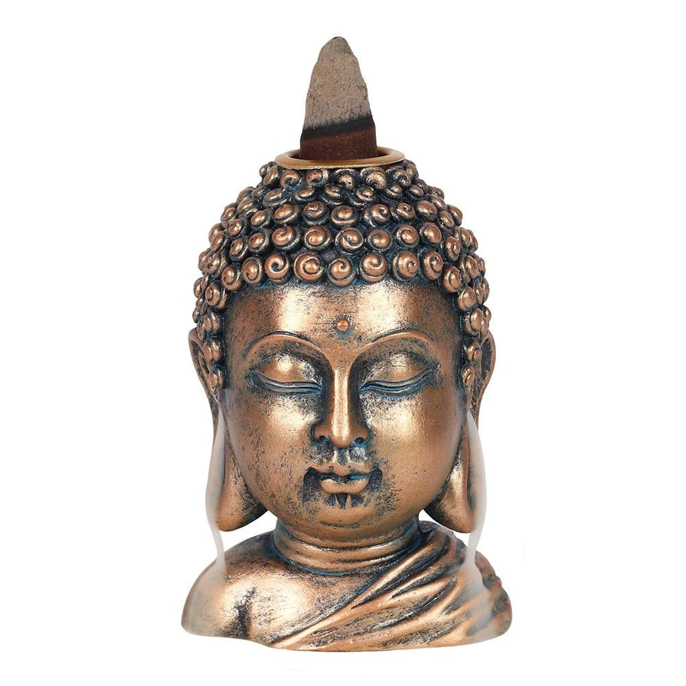 Bronze Buddha Head Backflow Burner - Image 2