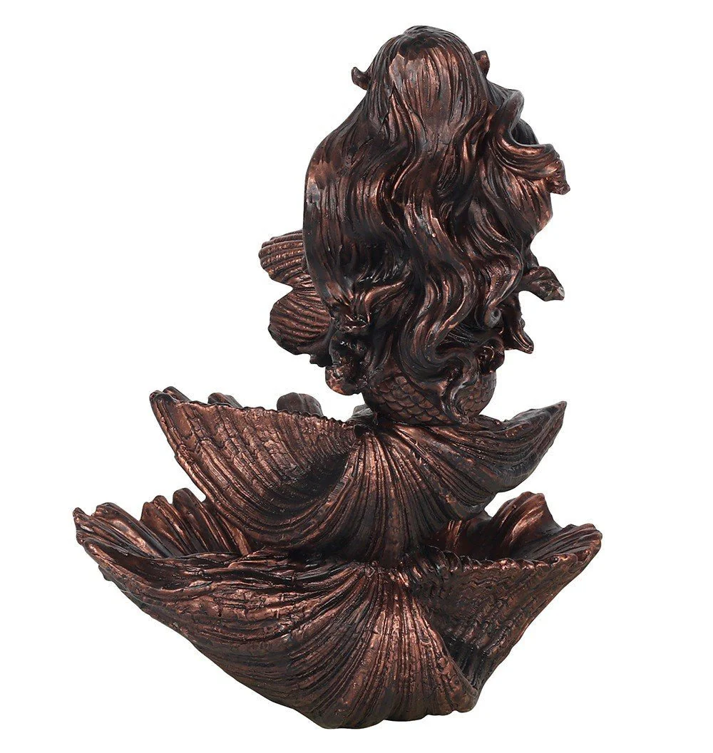 Bronze Effect Backflow Incense Burner - Mermaid - Image 2