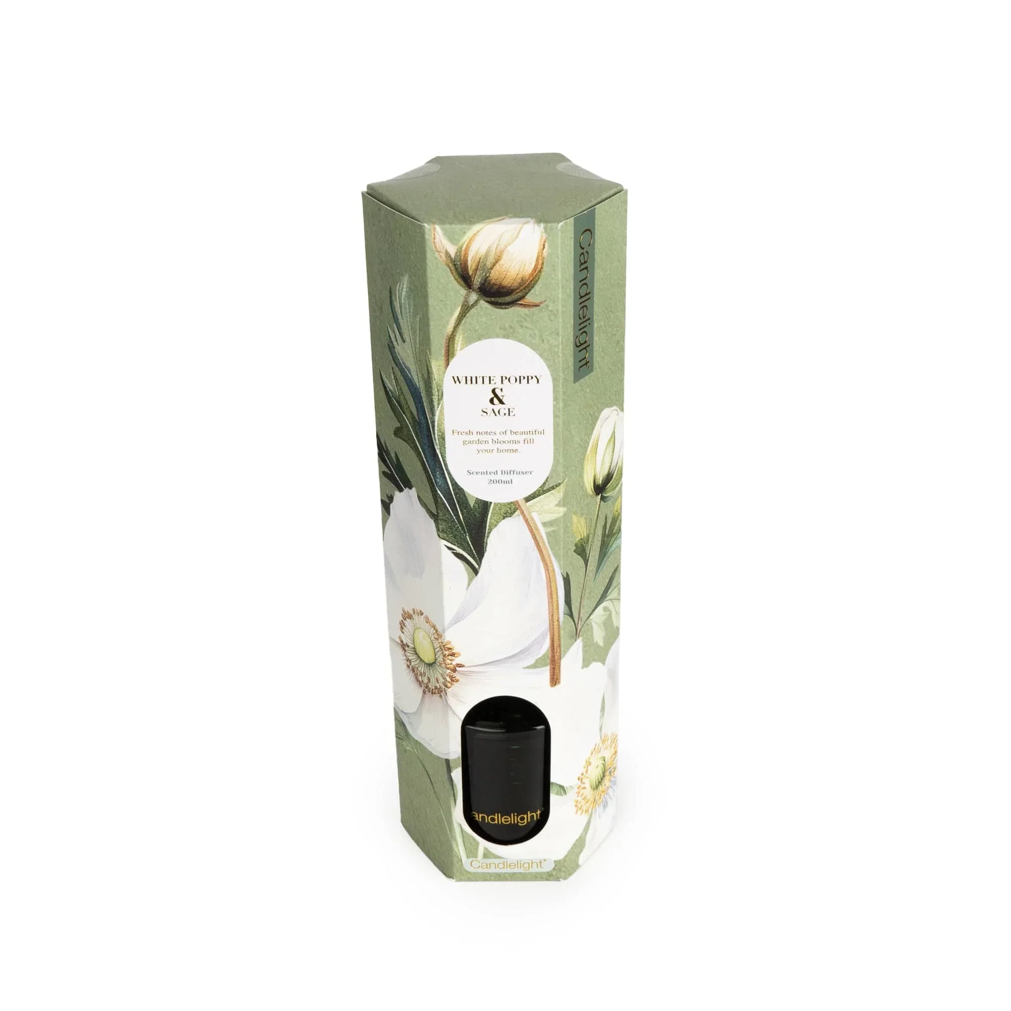 Candlelight 200ml Reed Diffuser β White Poppy & Sage - Image 3