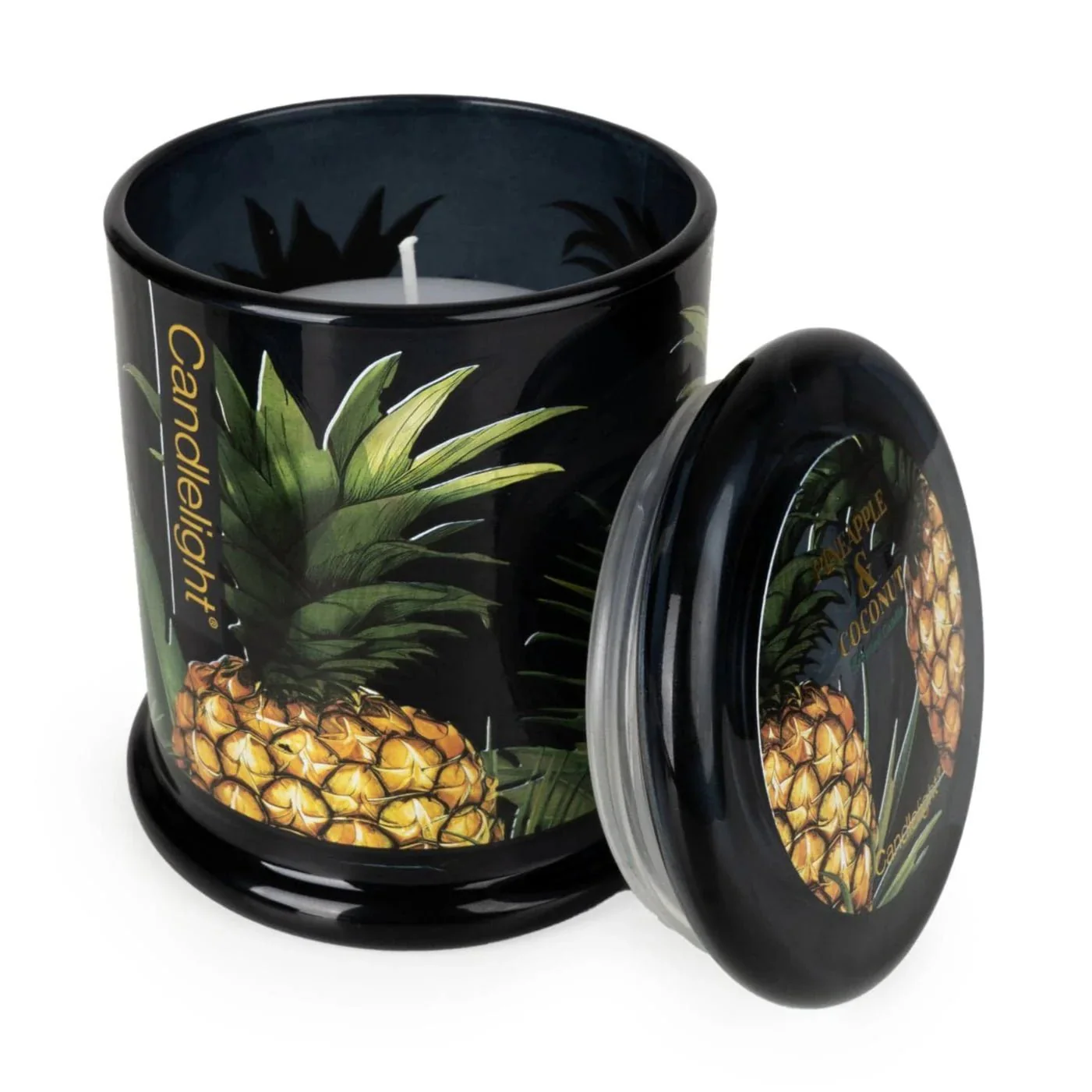 Candlelight Large Glass Lidded Jar Candle ā Pineapple & Coconut - Image 3