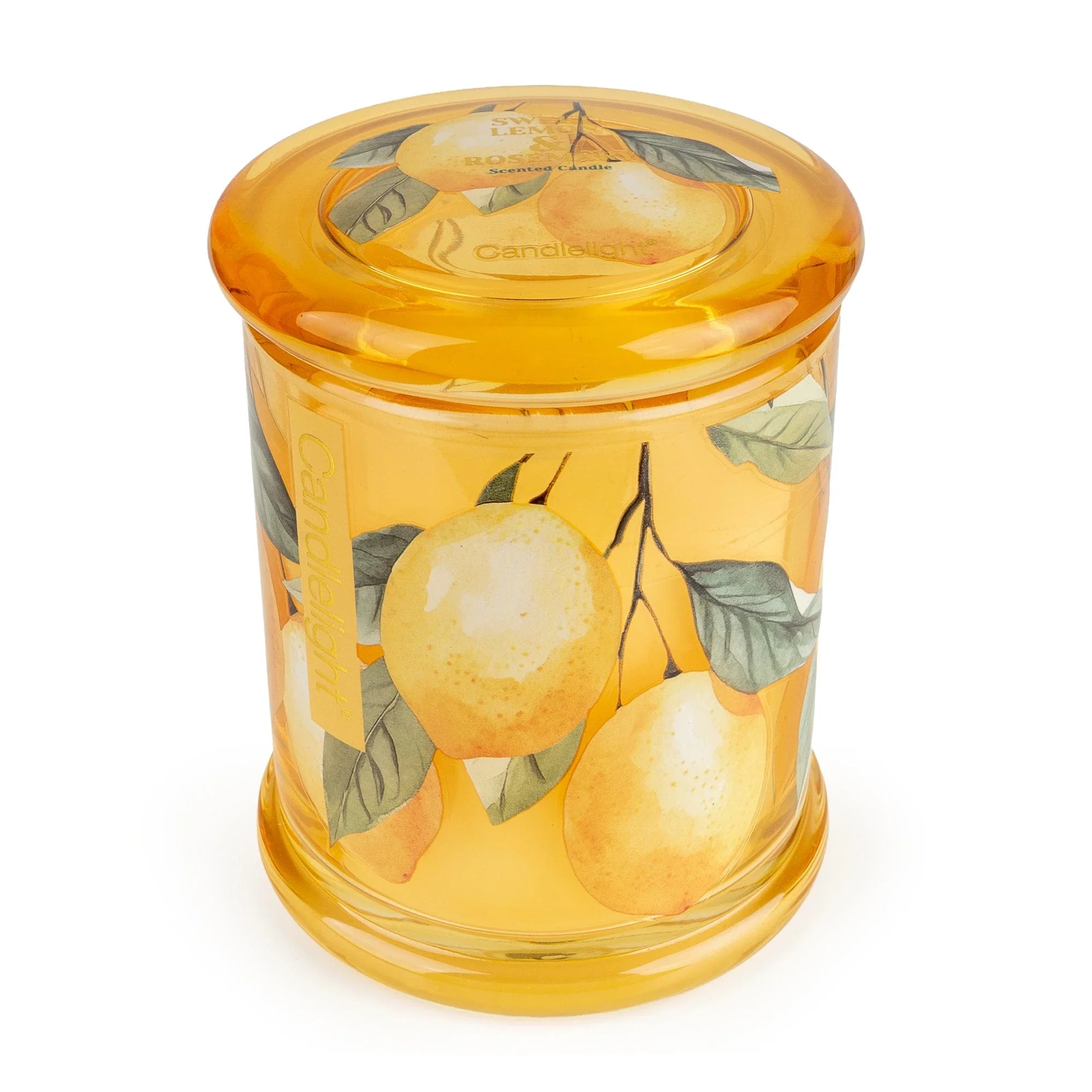 Candlelight Large Glass Lidded Jar Candle – Sweet Lemon & Rosemary - Image 2