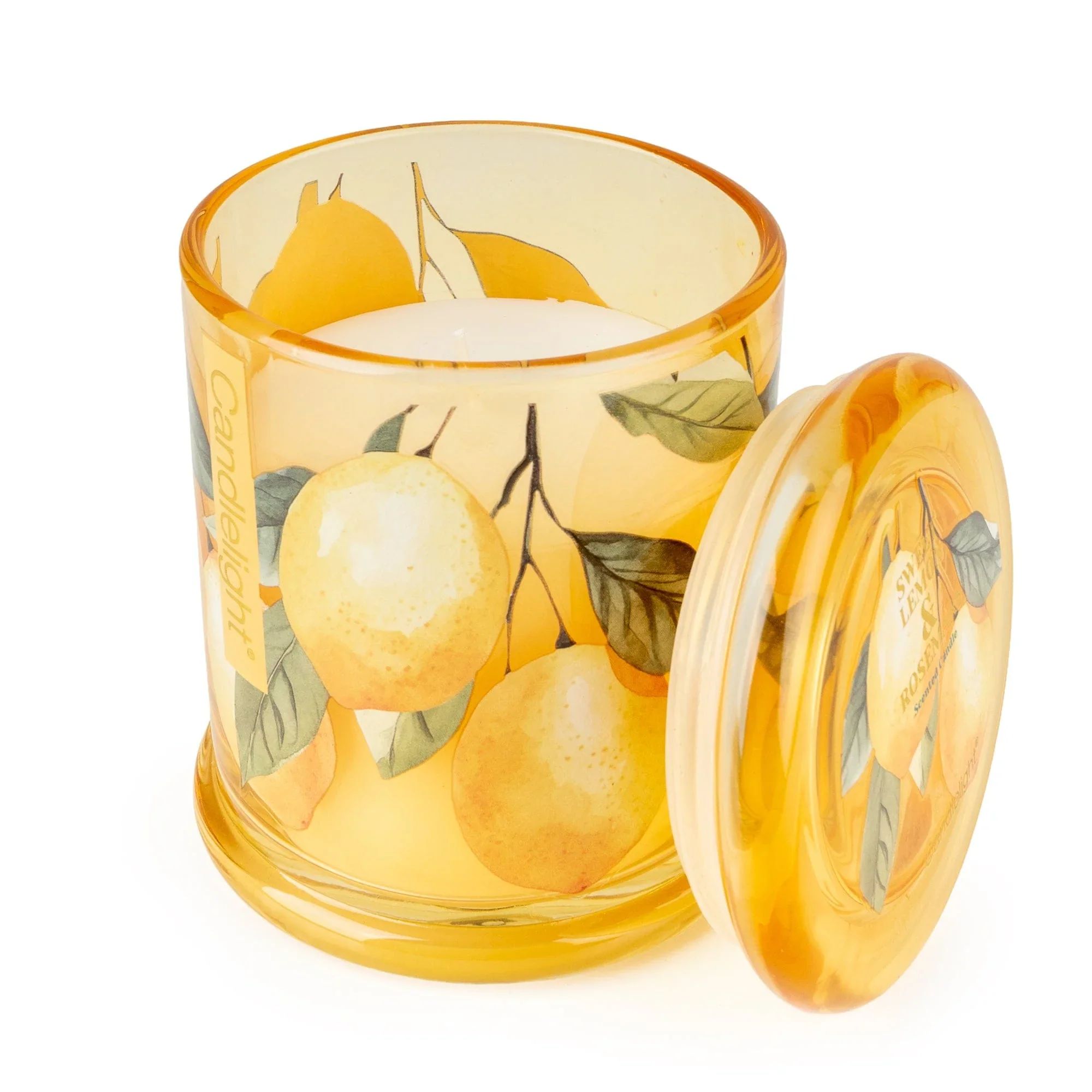 Candlelight Large Glass Lidded Jar Candle – Sweet Lemon & Rosemary - Image 3