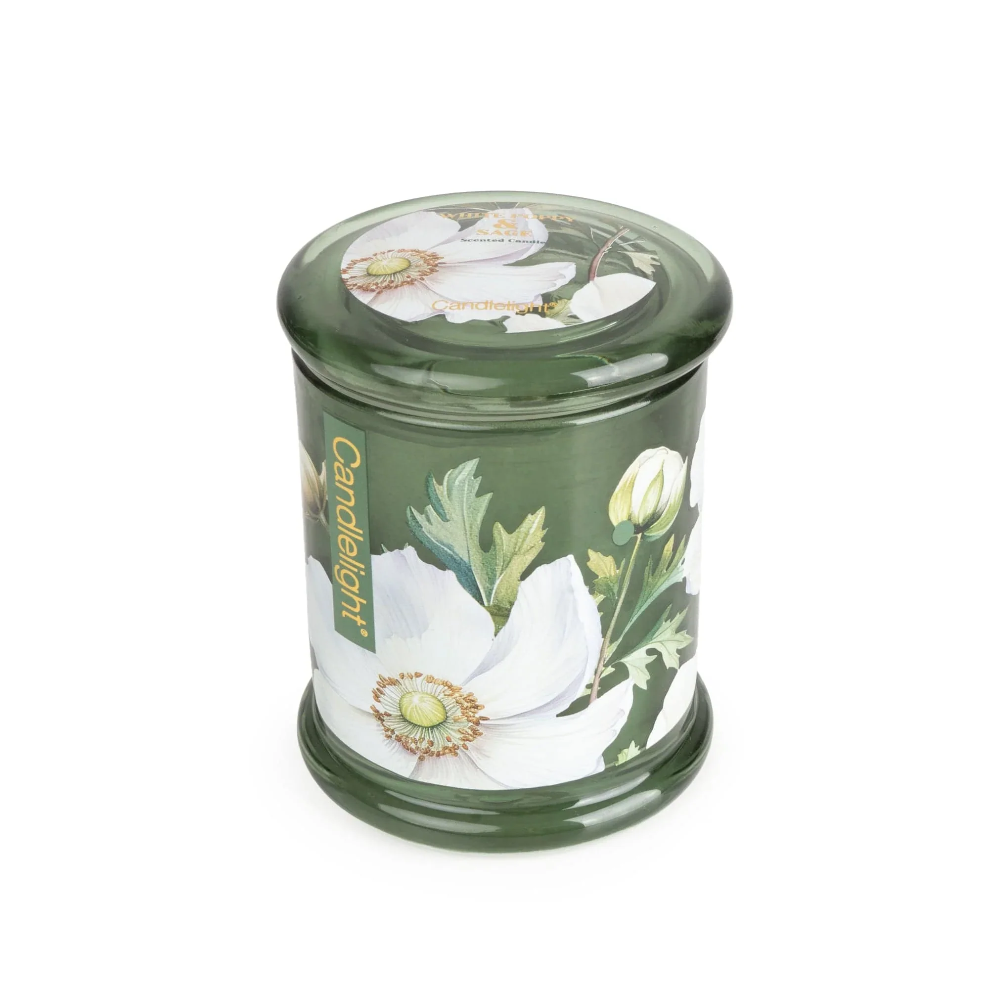 Candlelight Large Glass Lidded Jar Candle – White Poppy & Sage - Image 2