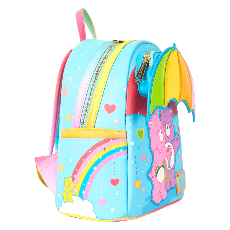 Loungefly Care Bears Cheer Bear & Share Bear Rainbow Umbrella Mini Backpack - Image 3