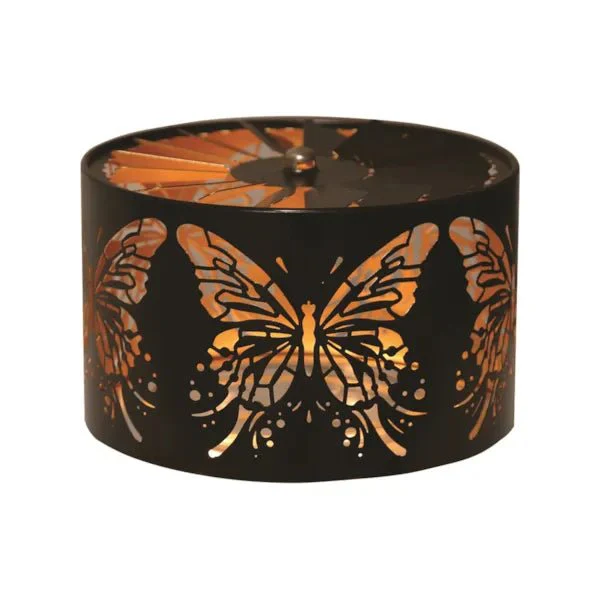 Butterfly Spinning Carousel Candle Shade – Black