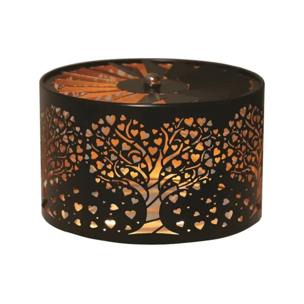 Tree of Hearts Spinning Carousel Candle Shade – Black