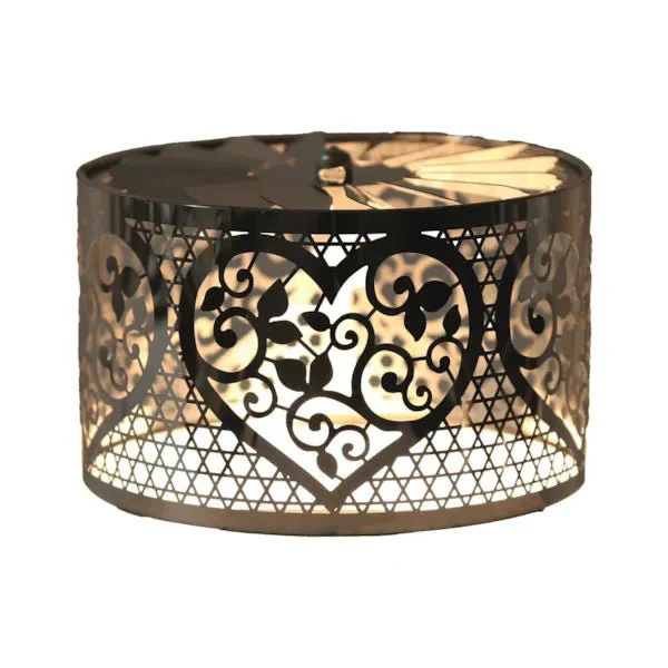 Filigree Heart Spinning Carousel Candle Shade ā Silver