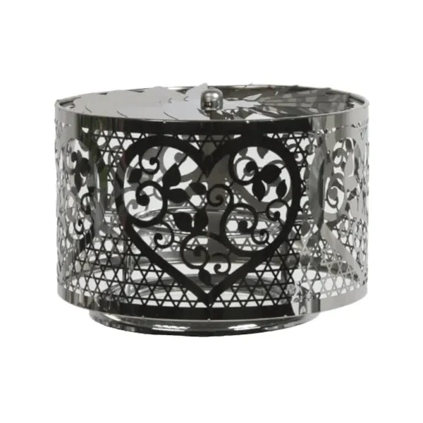 Filigree Heart Spinning Carousel Candle Shade ā Silver - Image 2