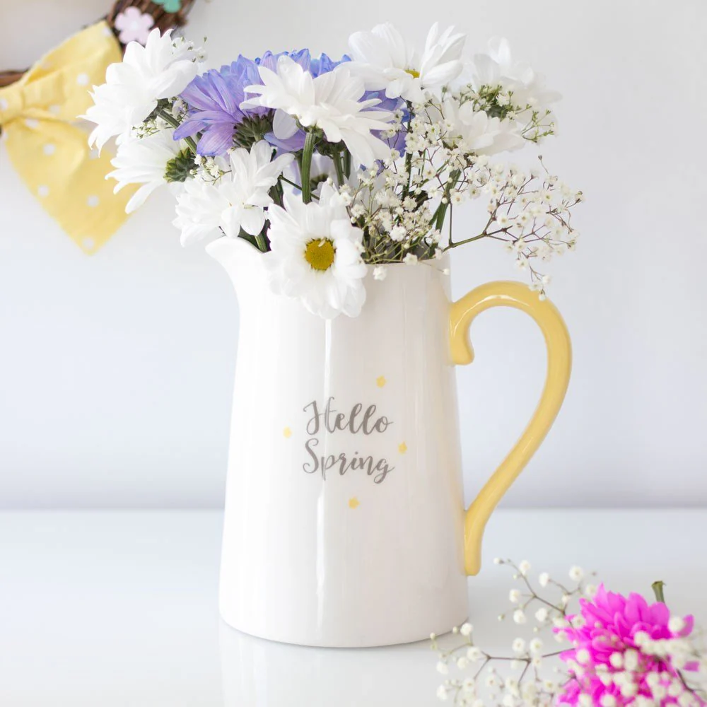 Ceramic Flower Jug - Hello Spring - Image 3