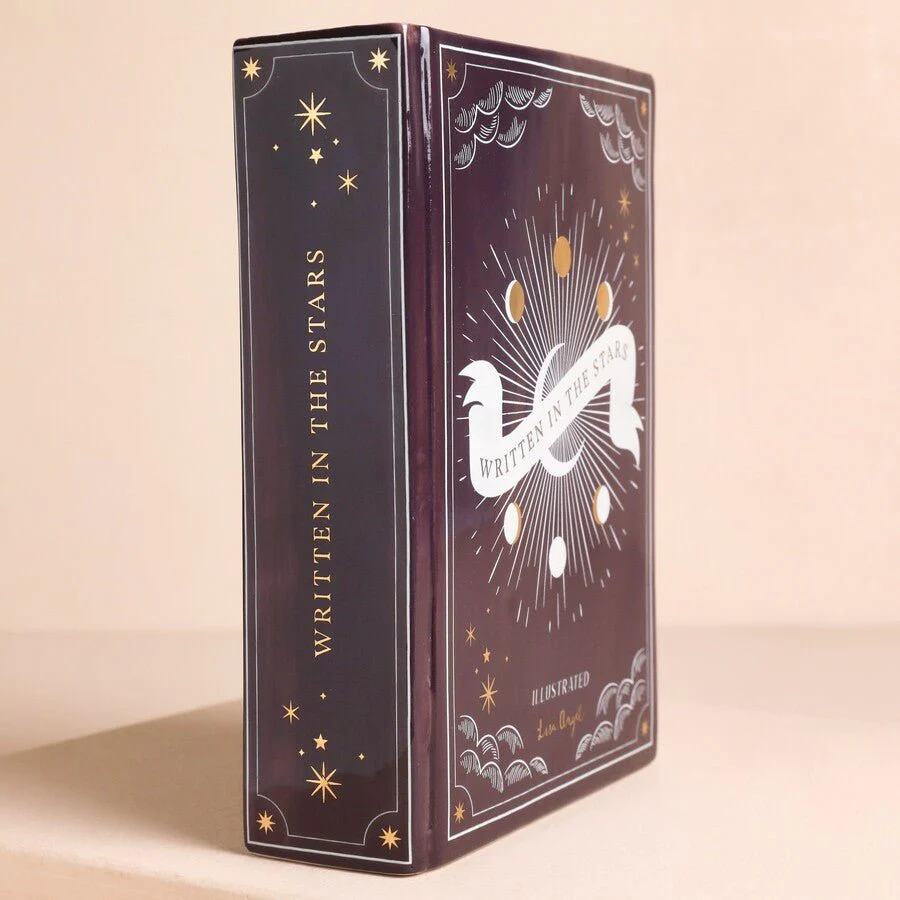 Lisa Angel Ceramic Purple Celestial Book Vase - Image 3