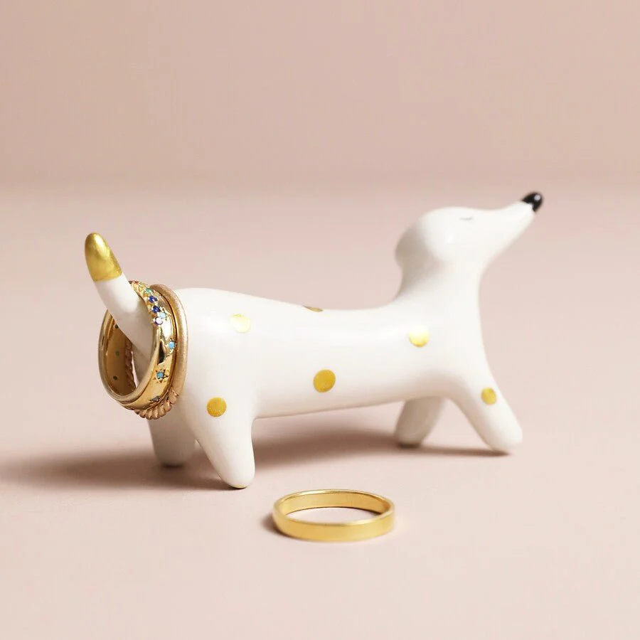 Lisa Angel Ceramic Sausage Dog Ring Holder - Image 3