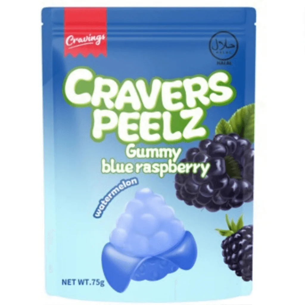 Cravers Peelz Gummy Blue Raspberry 75g