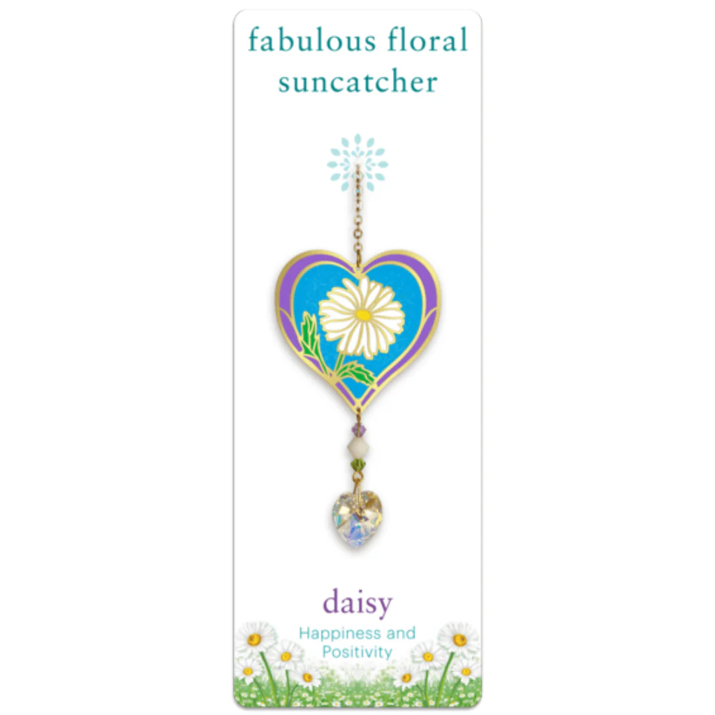 Daisy Heart Crystal Suncatcher – Fabulous Florals