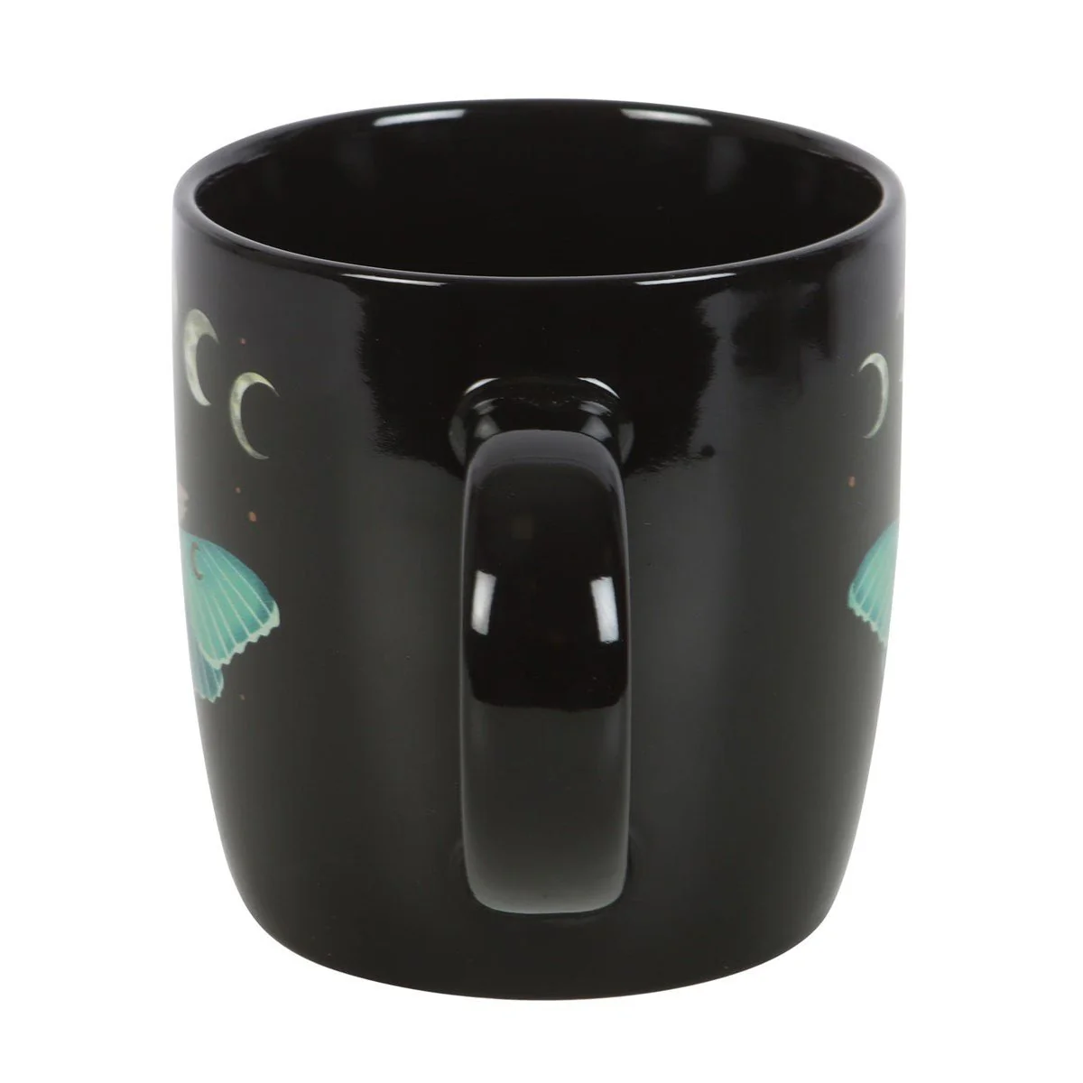 Dark Forest Luna Moth Ceramic Mug - Image 2