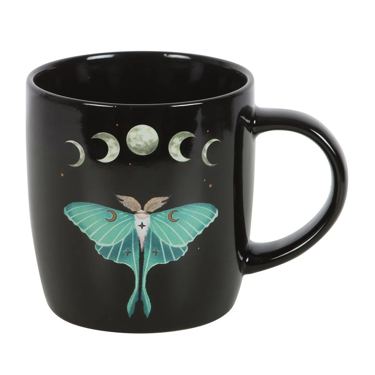 Dark Forest Luna Moth Ceramic Mug - Image 3