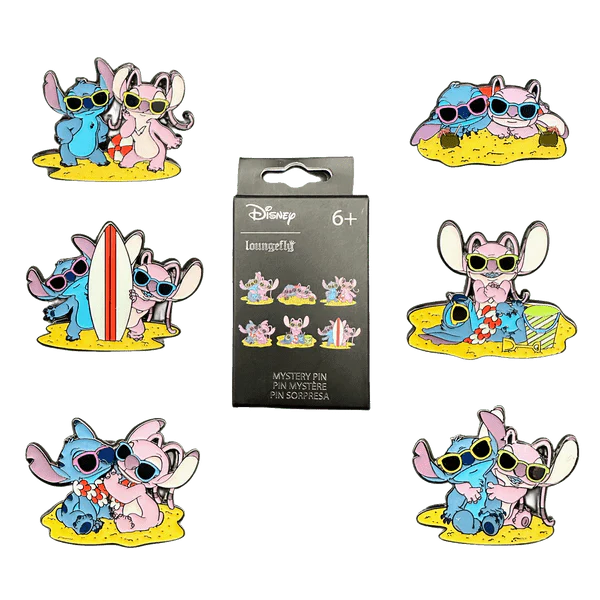 Loungefly Disney Stitch & Angel Beach Scene Blind Box Pin