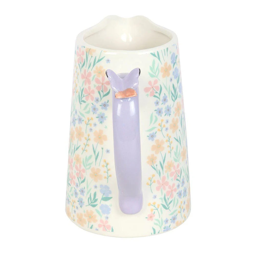 Ditsy Floral Print Ceramic Flower Jug with Butterfly - Image 4