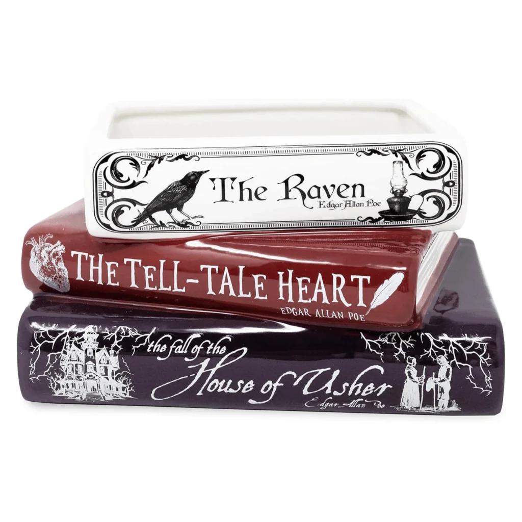 Edgar Allan Poe Stacked Books Planter