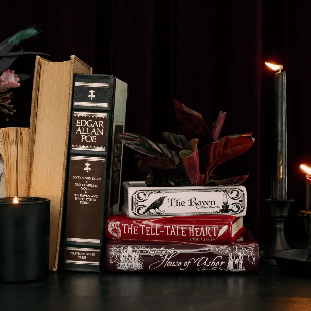 Edgar Allan Poe Stacked Books Planter - Image 3