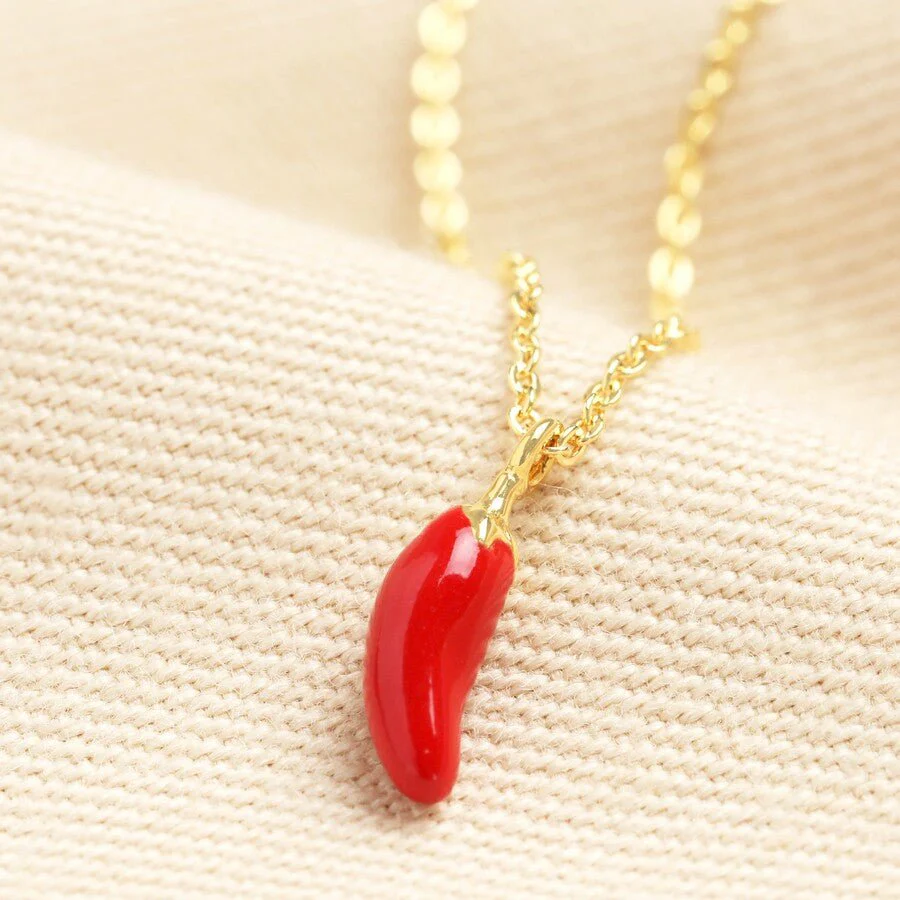 Lisa Angel Red Chilli Pendant Necklace
