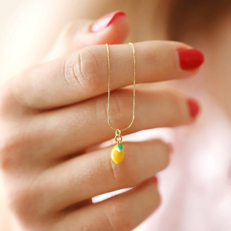 Lisa Angel Lemon Pendant Necklace - Image 4