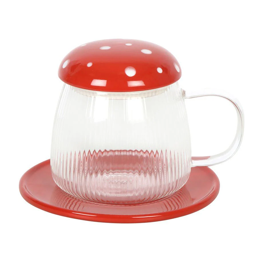 Enchanted Forest Mushroom Mug & Saucer - Image 3
