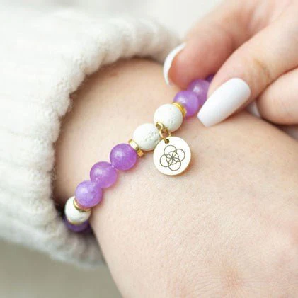 Essential Oil Gemstone Bracelet Kit - Amethyst - Image 3