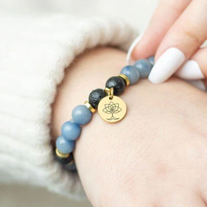 Essential Oil Gemstone Bracelet Kit  - Blue Lace Agate - Image 4