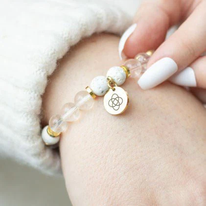 Essential Oil Gemstone Bracelet Kit - Clear Quartz - Image 4