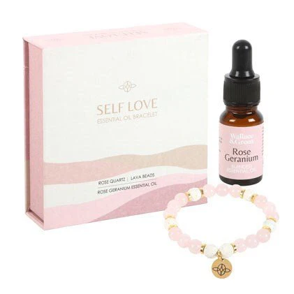 Essential Oil Gemstone Bracelet Kit - Rose Quartz