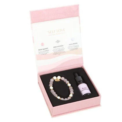 Essential Oil Gemstone Bracelet Kit - Rose Quartz - Image 2